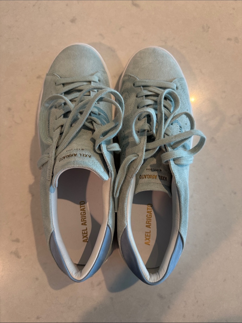 Axel Arigato Men’s Mint Green Suede Low-Top Sneakers